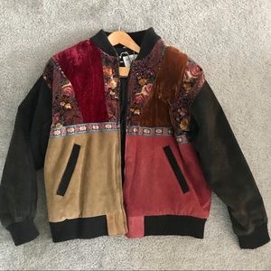 Vintage Velvet Bomber Jacket